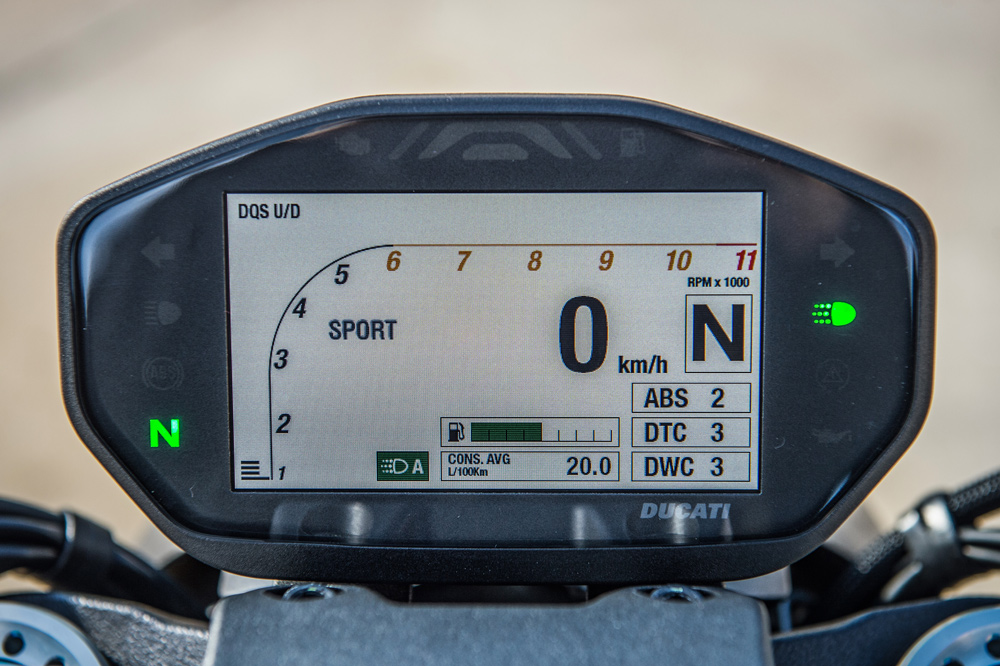 Cuadro de instrumentos de la Ducati Monster 1200 S