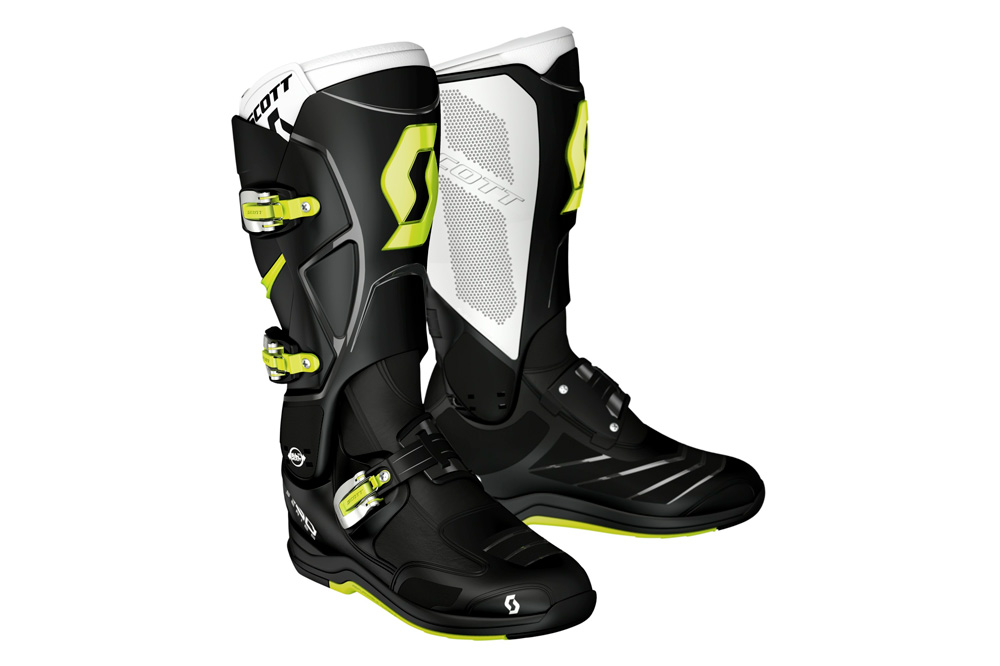 Botas moto 550 de Scott negro y verde