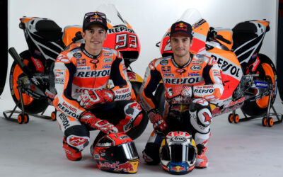 Sesión de fotos con Márquez y Pedrosa