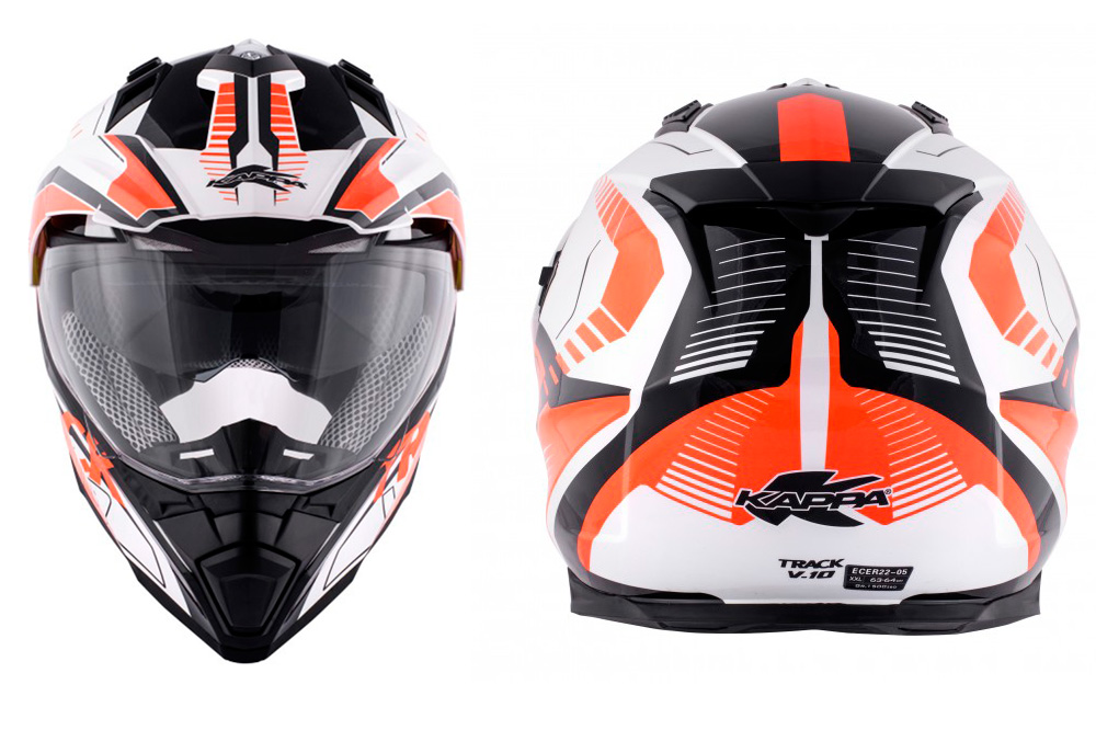 Casco offroad KV30 Kappa blanco-naranja