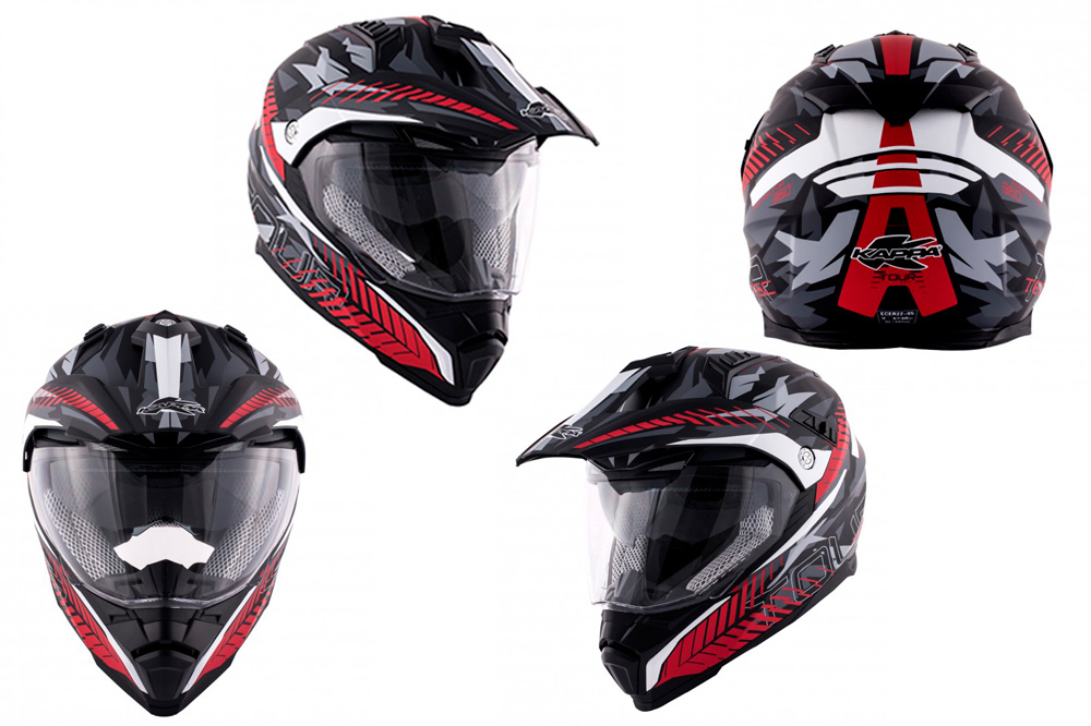 Casco offroad KV30 Kappa negro-rojo-blanco