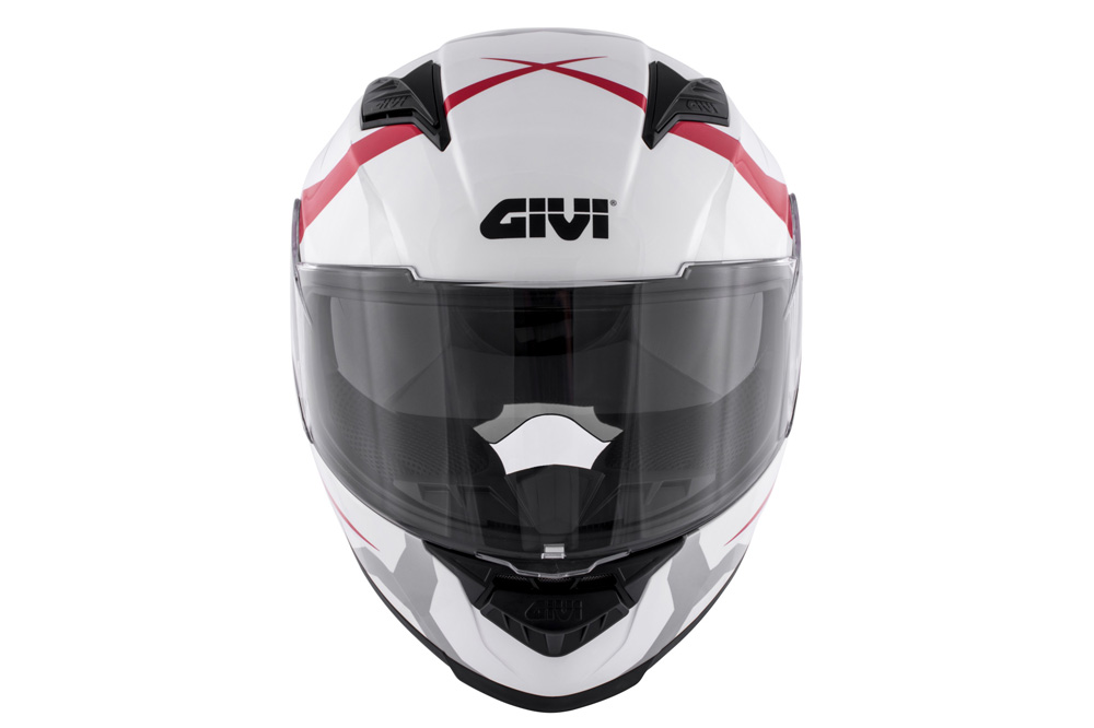 Casco Tridion 50.5 de Givi blanco y rojo