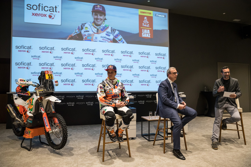 Laia Sanz en la presentación del Darkar 2018