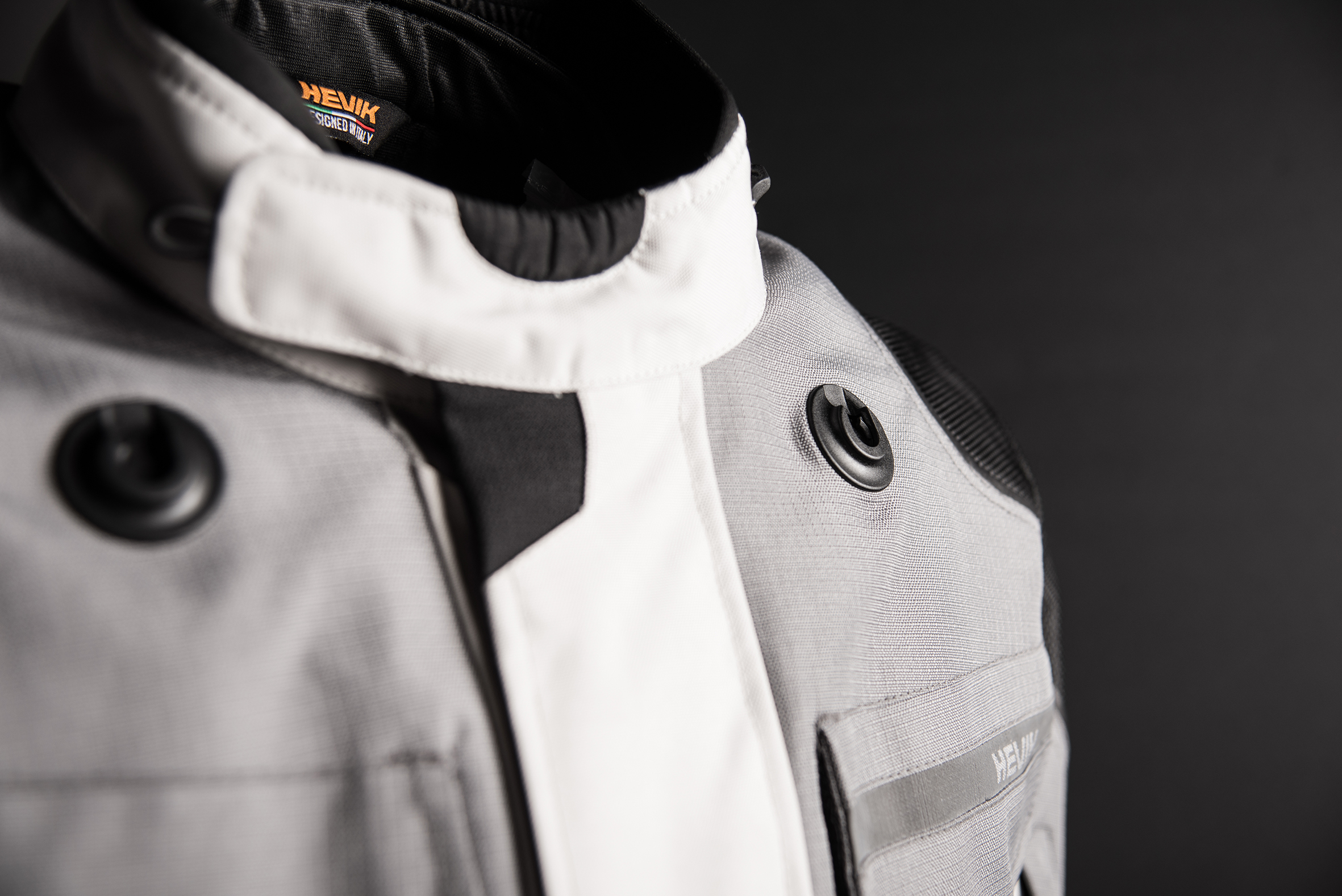 Chaqueta para moto Titanium de Hevik blanco-gris-negro