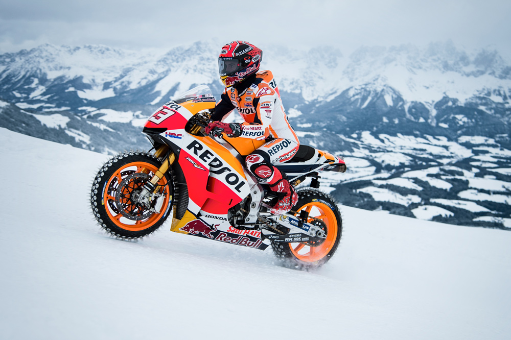 Marc Márquez subió el Hahnenkamm con su MotoGP