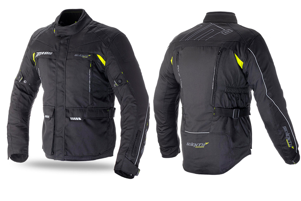 Chaqueta moto SD-JT41 de Seventy Degrees negro y amarillo