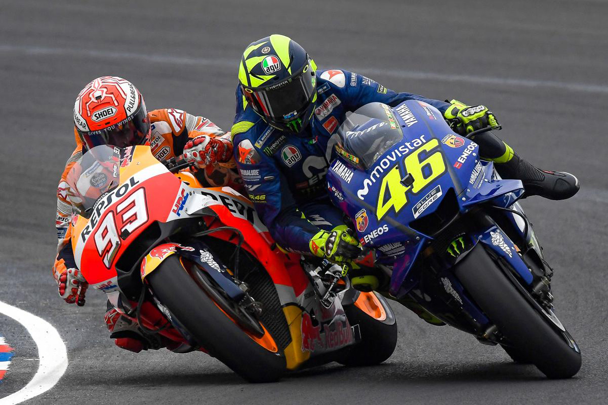 Marc Márquez y Valentino Rossi en el GP de Argentina