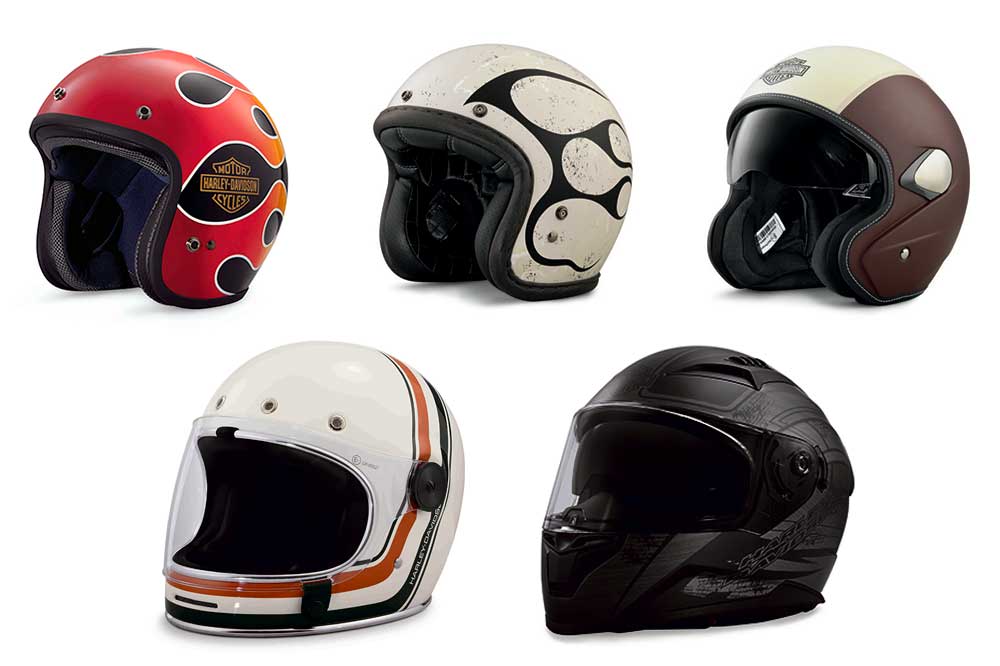 Cascos jet e integrales Harley-Davidson