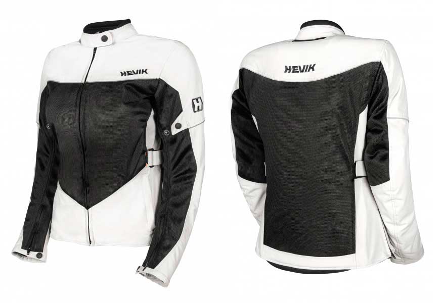 Chaqueta moto Merak lady de Hevik en blanco y negro