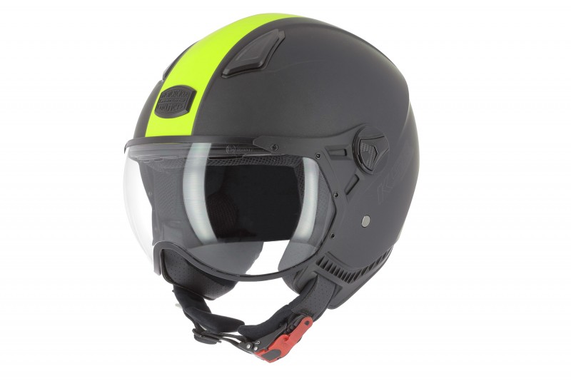 Casco jet KSR2 de Astone negro y verde