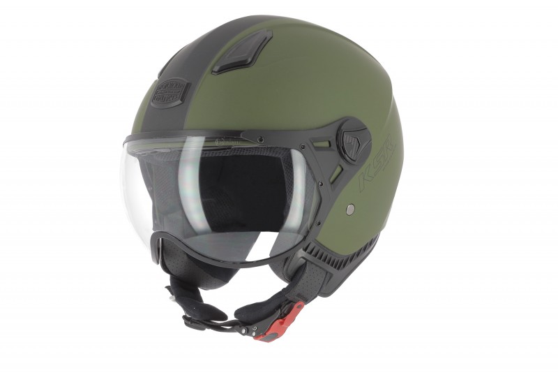 Casco jet KSR2 de Astone verde