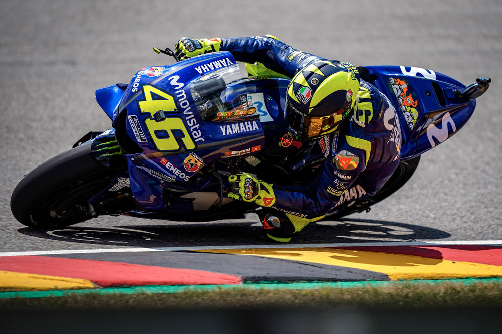 Valentino Rossi logró una cómoda segunda posición en el GP de Alemania