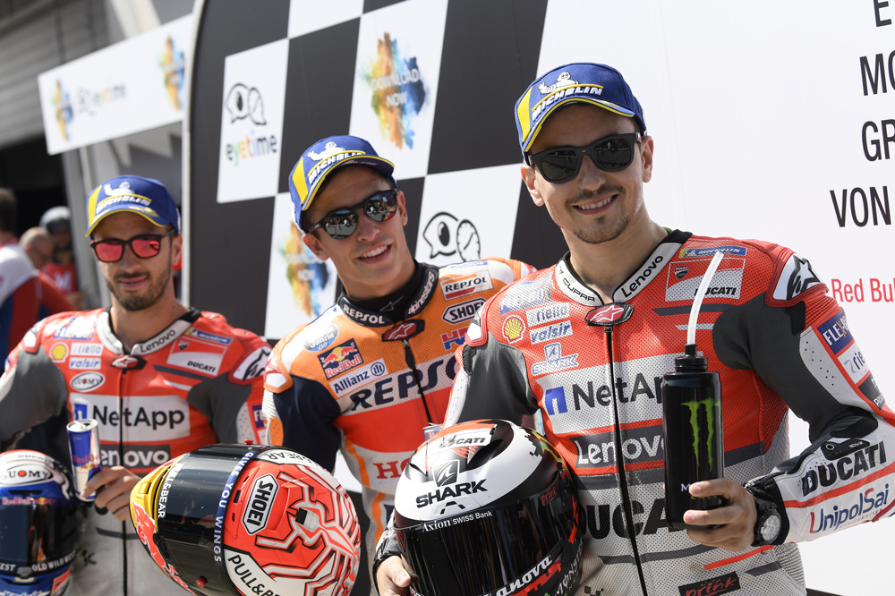 Jorge Lorenzo, Marc Márquez y Andrea Dovizioso