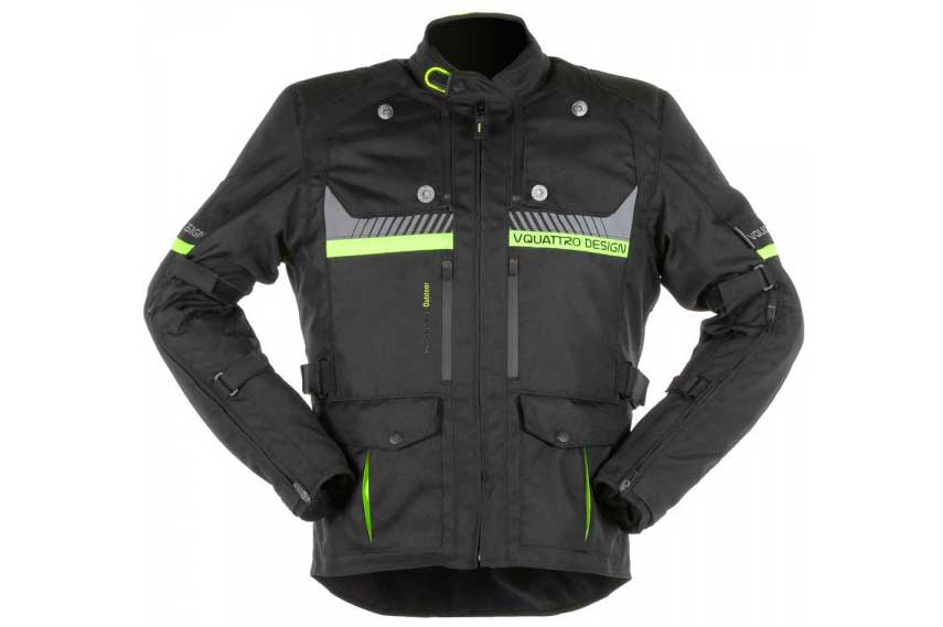 Chaqueta para moto Hurricane de VQuattro en negro y amarillo