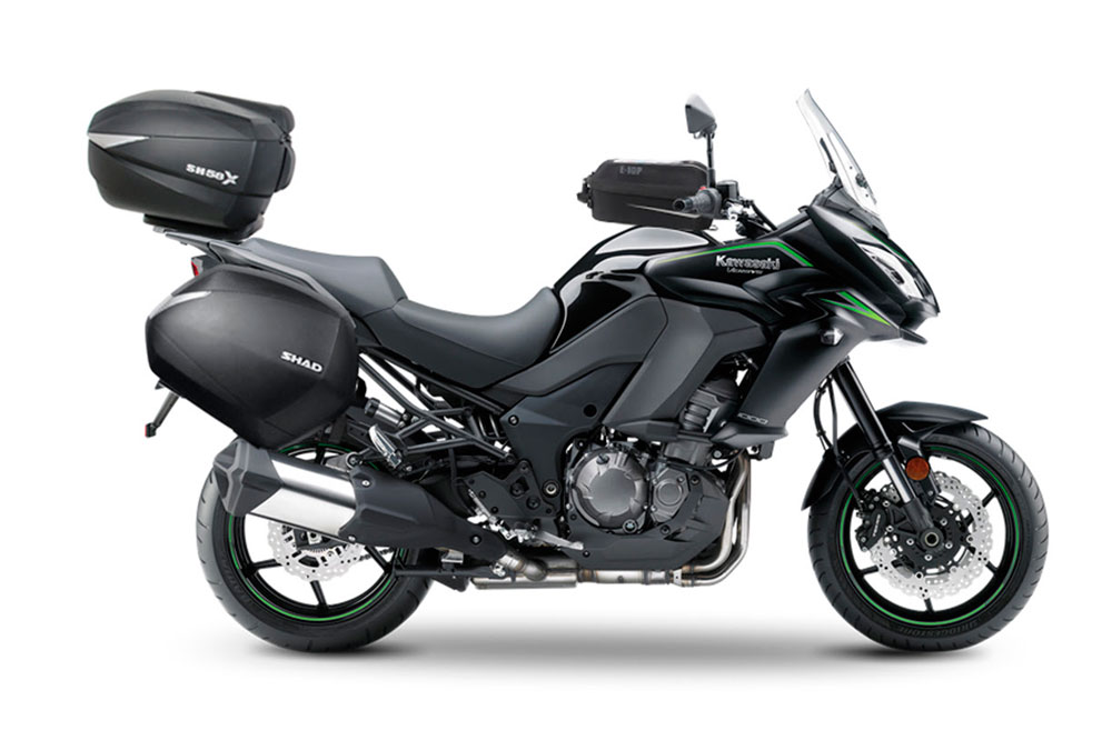 Maletas, top cage y bolsa sobre depósito Shad para Kawasaki Versys 1000