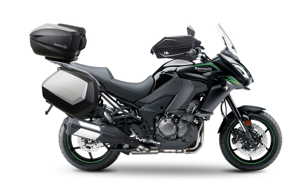 Maletas, top cage y bolsa sobre depósito Shad para Kawasaki Versys 1000