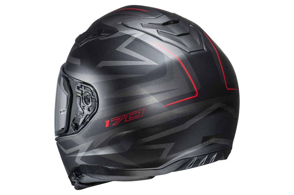 Casco integral i70 de HJC en negro, gris y rojo