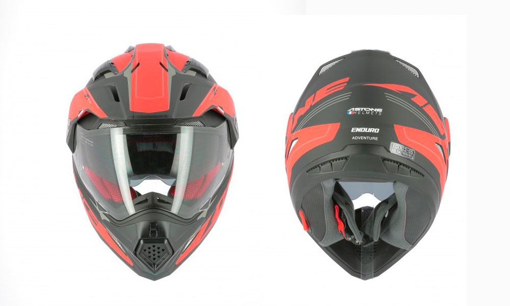 Casco Crosstourer de Astone Helmets rojo y negro