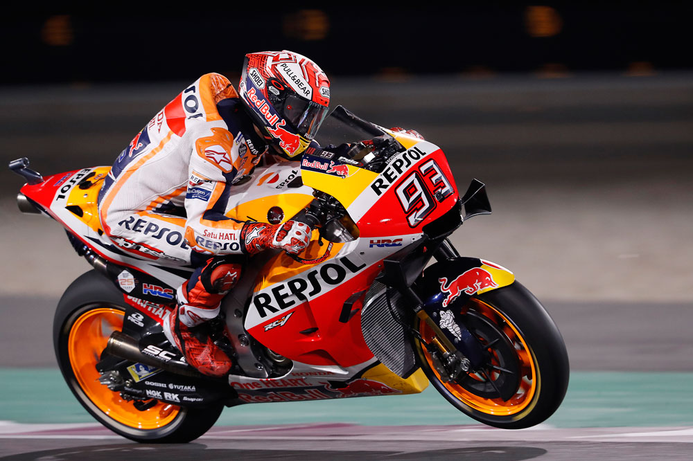 Marc Márquez estuvo disputando la victoria hasta el último momento en el GP de Qatar