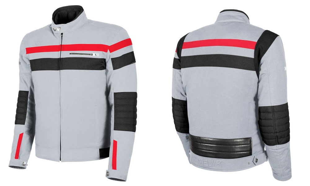 Chaqueta moto BlackJack en blanco, rojo y negro de Hevik