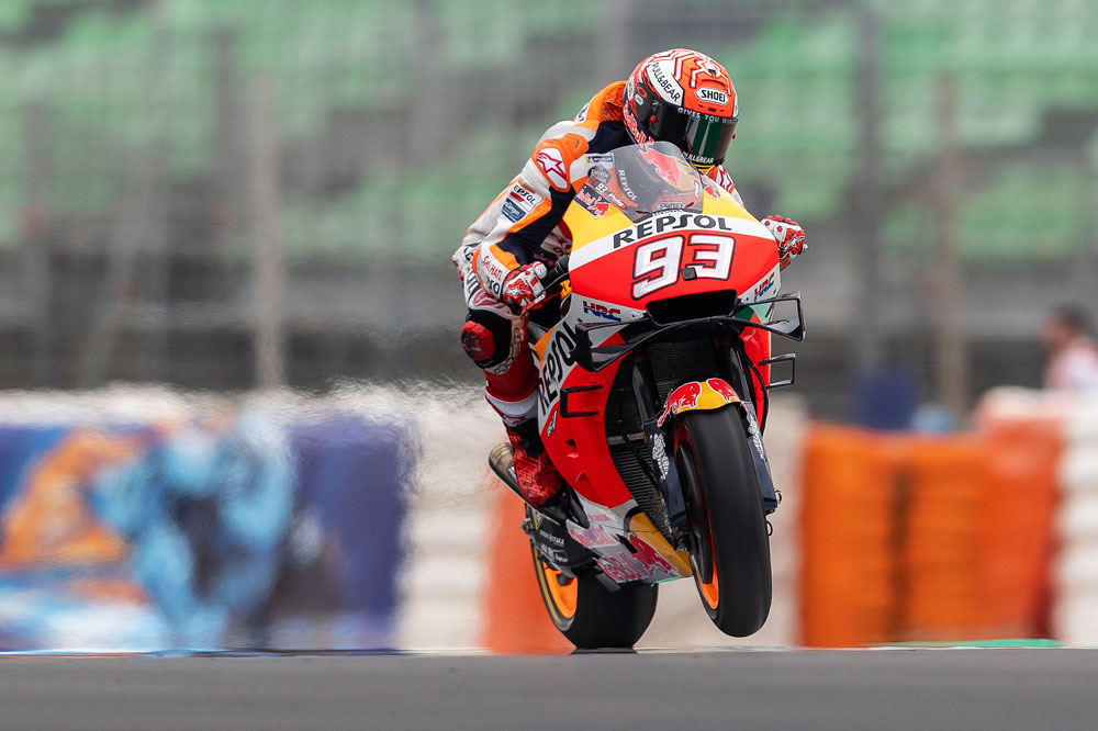 Triplete de pilotos en MotoGP: Márquez, Rins y Viñales. GP de España