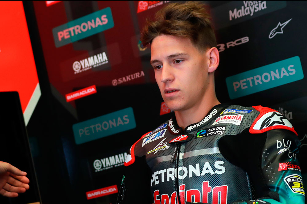 Quartararo sufrió una avería en el cambio de su Yamaha y tuvo que retirarse