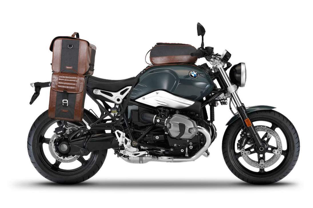 BMW R Nine T con bolsas SR Cafe Racer de Shad