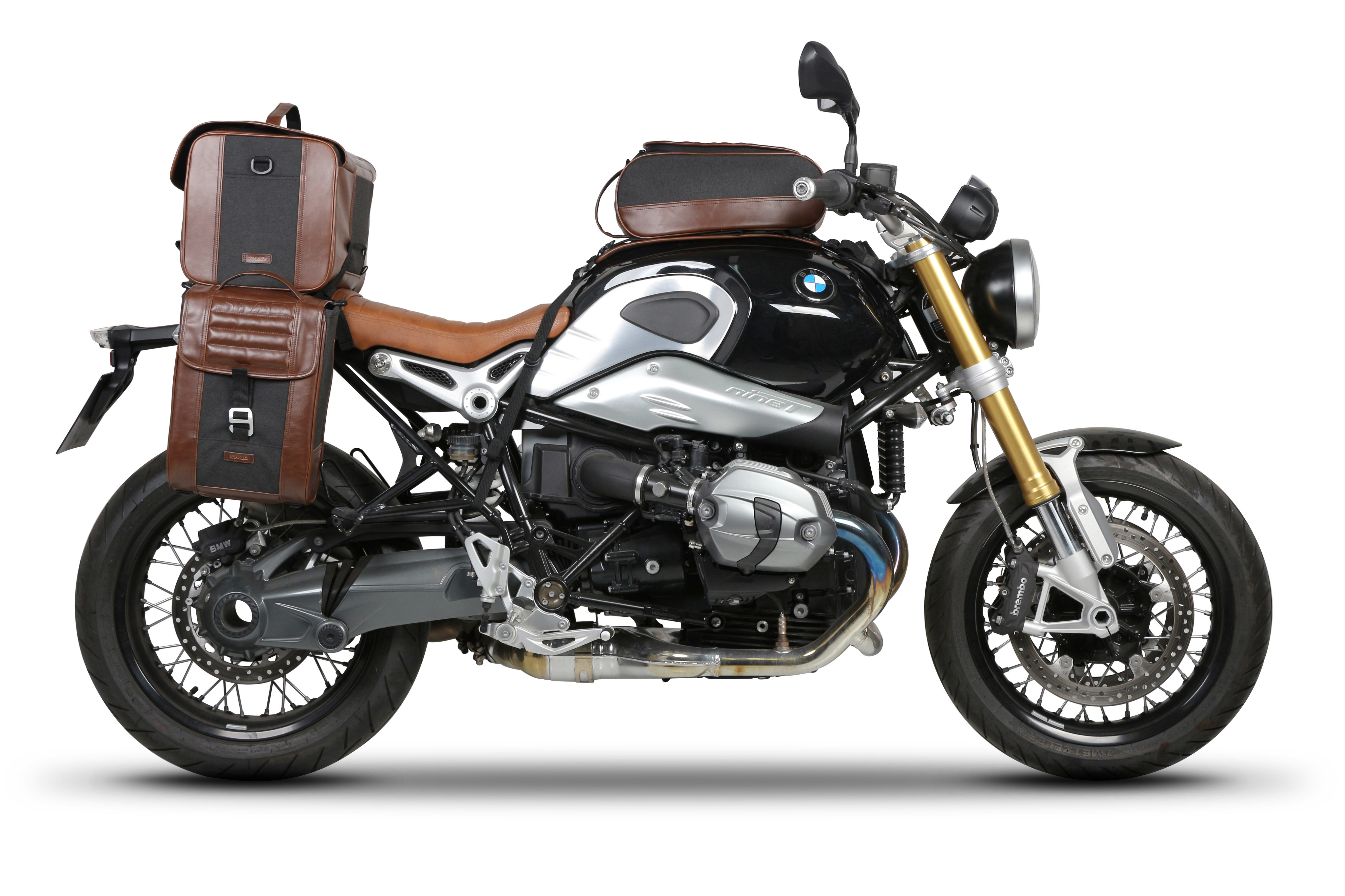 BMW R Nine T con bolsas SR Cafe Racer de Shad