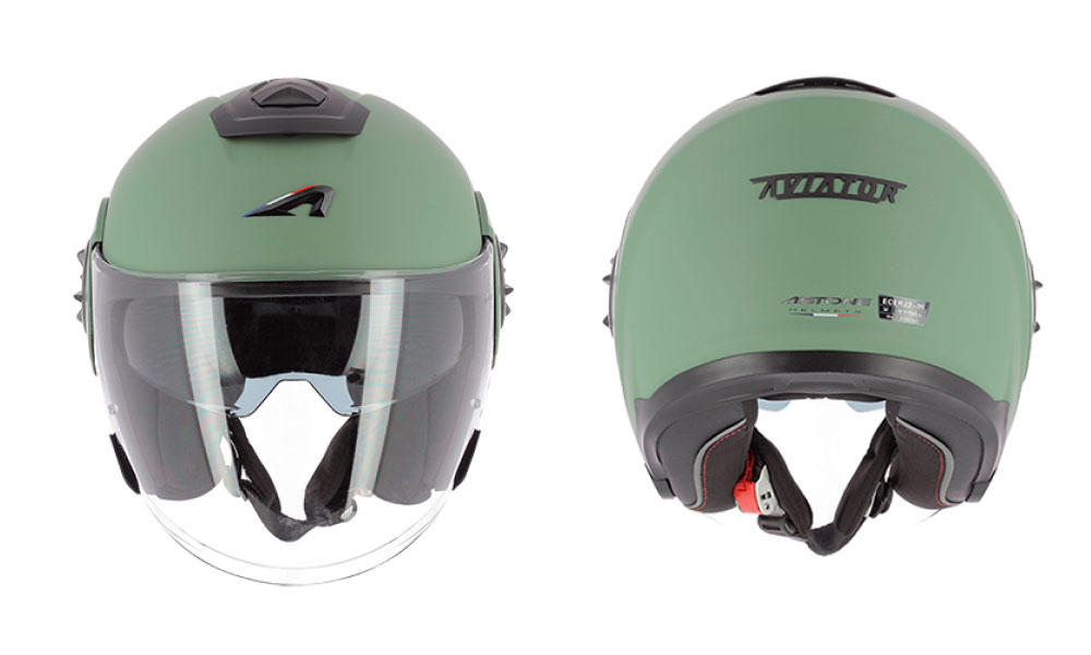 Casco jet Aviator de Astone Helmets verde