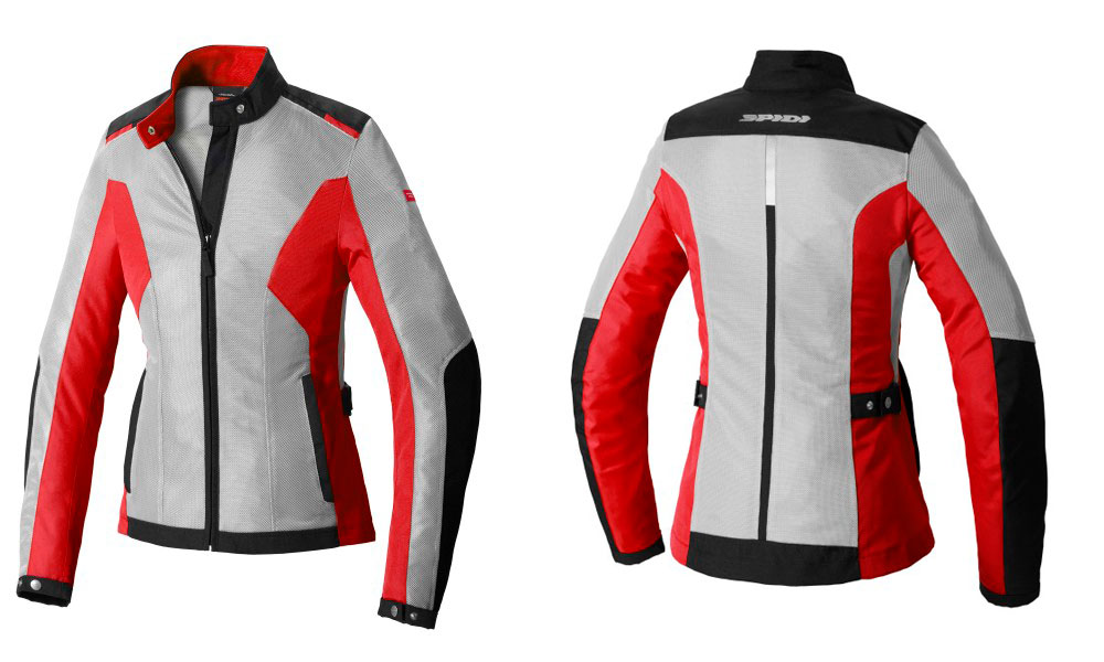 Chaqueta Solar Net Ladyde Spidi en gris y rojo