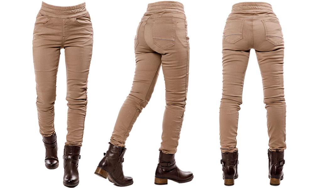 Leggings para moto Jane de Overlap en taupé