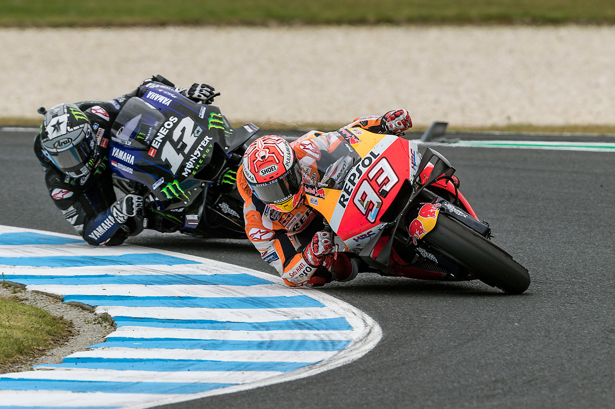 Marc Márquez y Maverick Viñales durante el Gran Premio de Australia