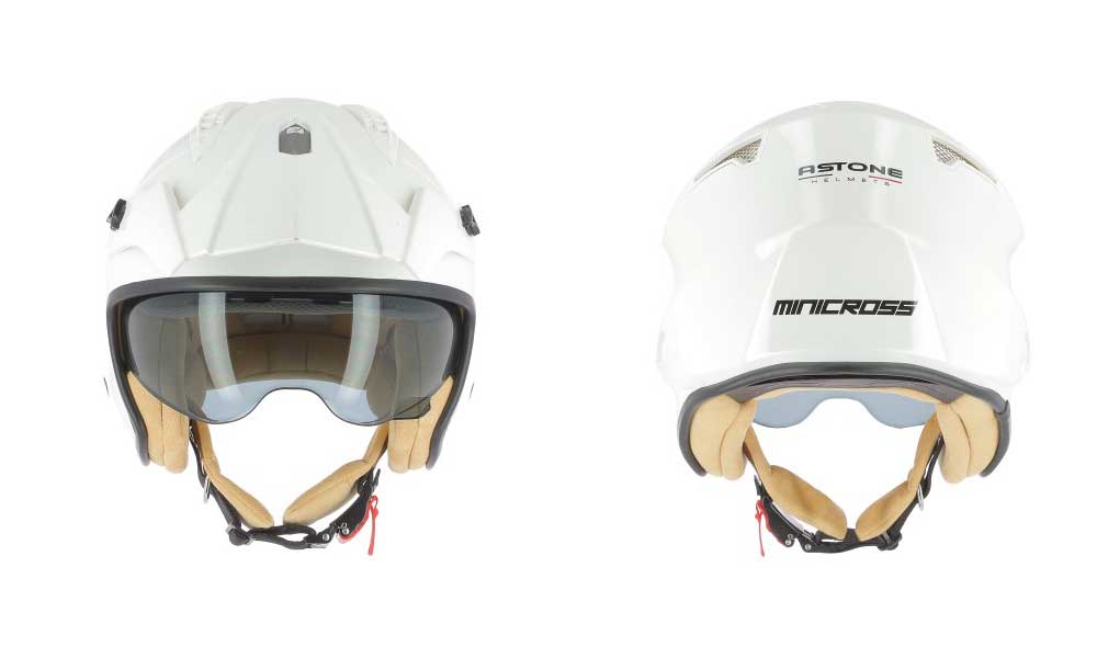 Casco jet Minicross blanco de Astone Helmets