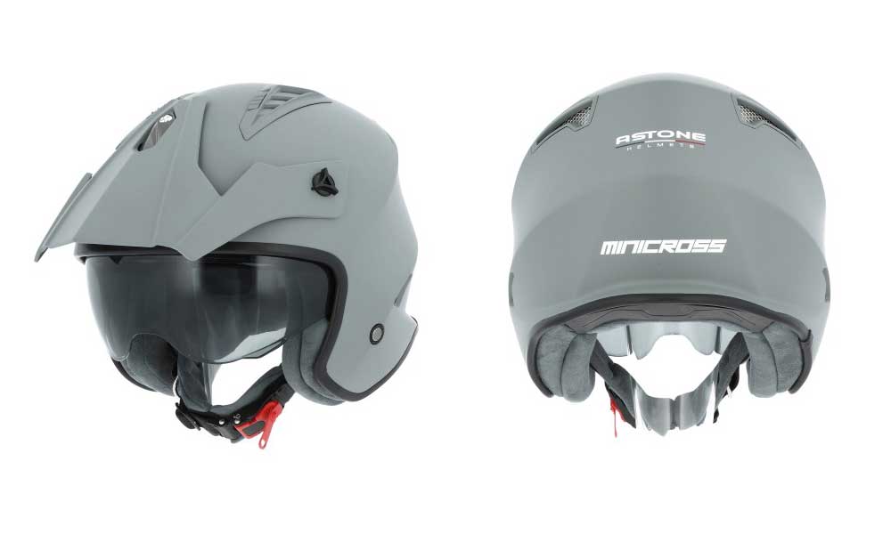 Casco jet Minicross gris de Astone Helmets