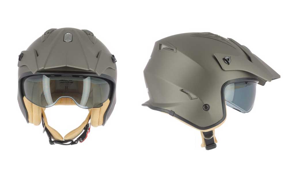 Casco jet Minicross marrón de Astone Helmets