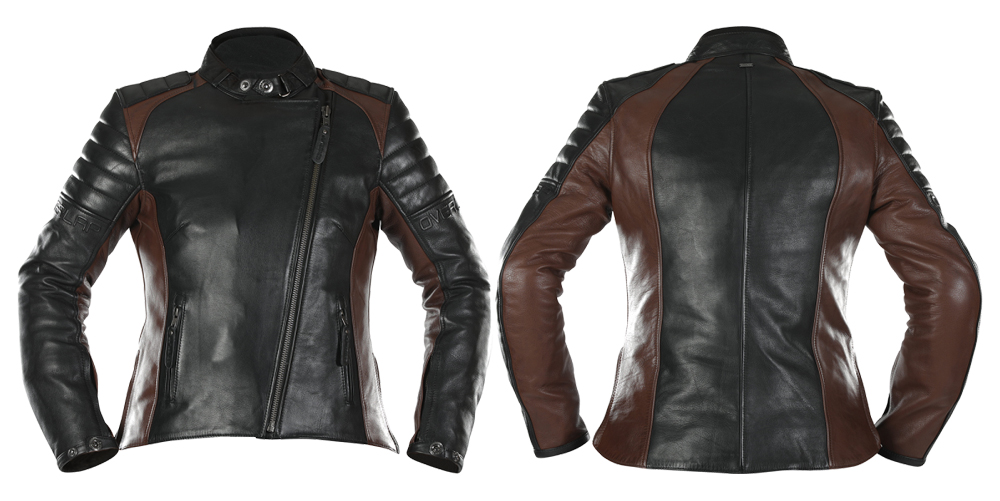 Chaqueta piel Tina de Overlap en marrón y negro