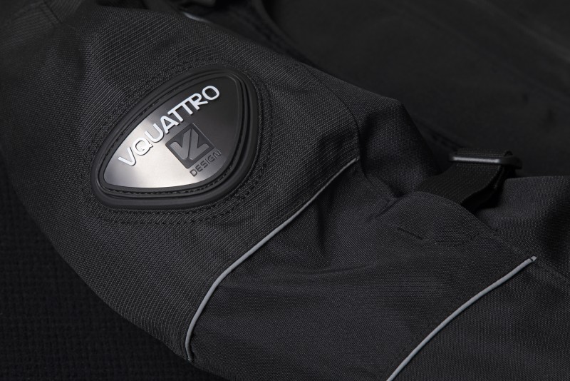 Chaqueta moto Hurry de Vquattro black detalle