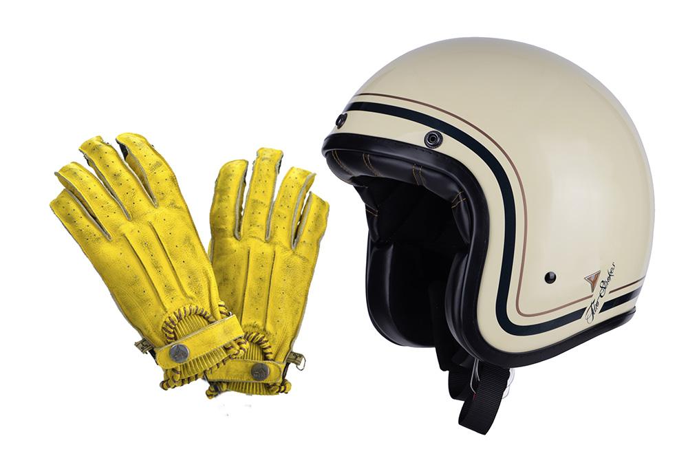 Guantes Second Skin y casco jet Two Stroke de By City