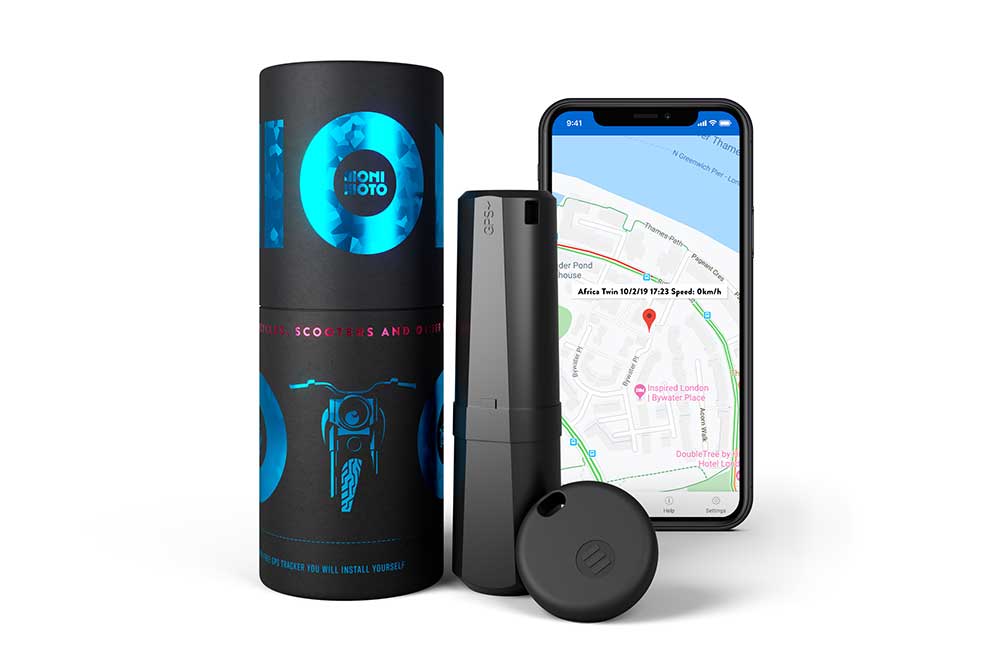 Módulo del antirrobo para moto Monimoto, llave independiente y APP para el teléfono movil