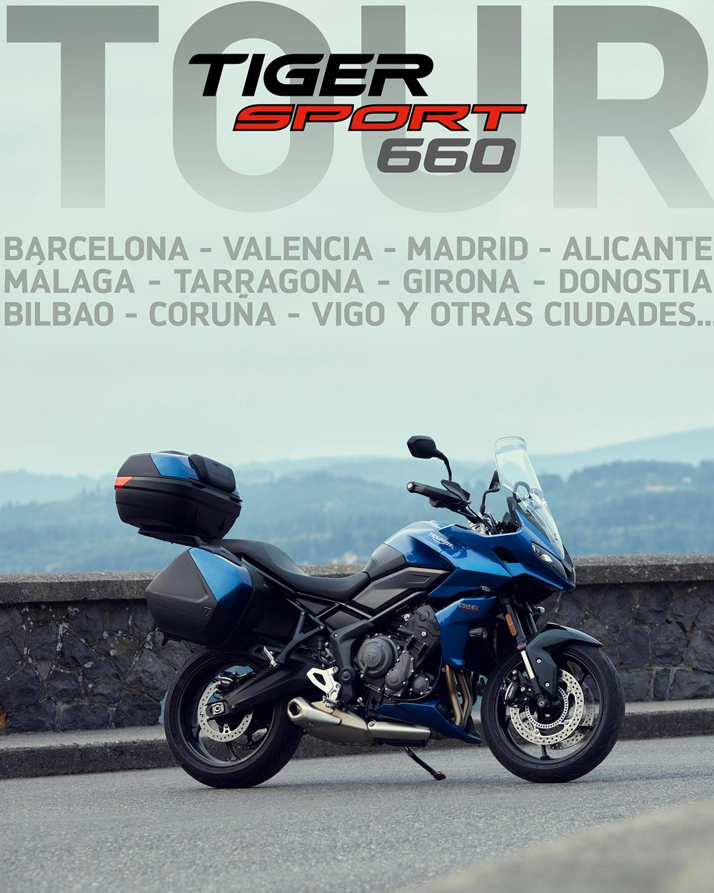 Podrás probar la Triumph Tiger Sport 660 en varias ciudades de España