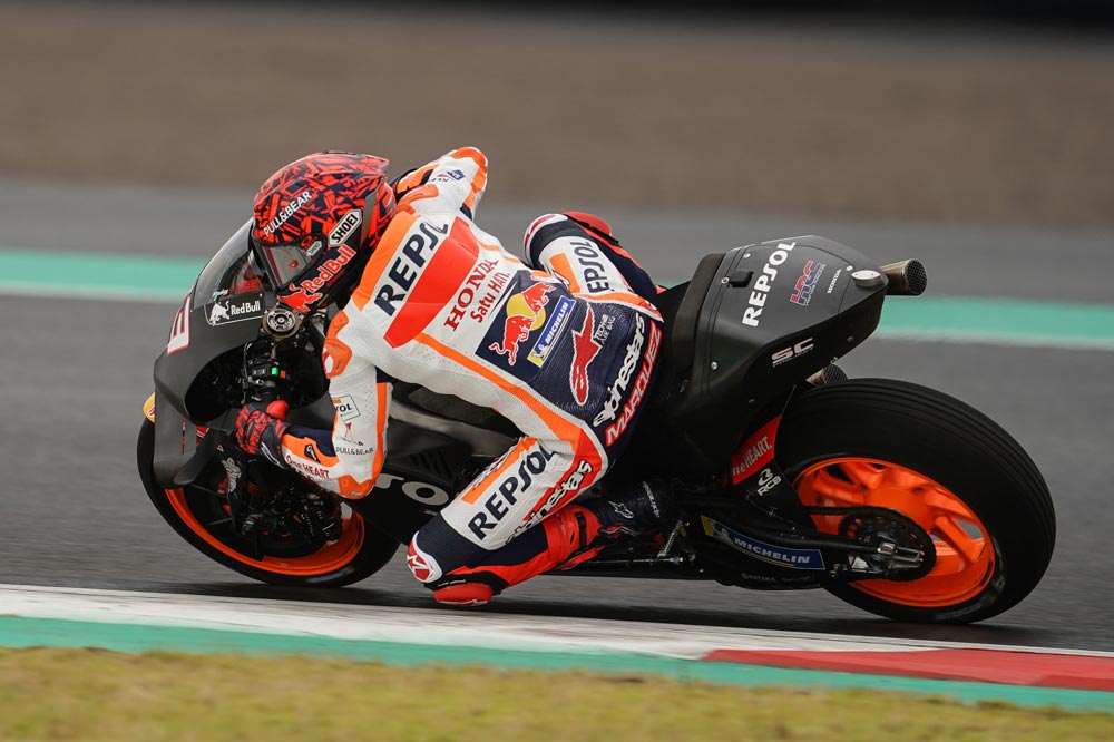 Marc Márquez durante los entrenamientos pretemporada 2022