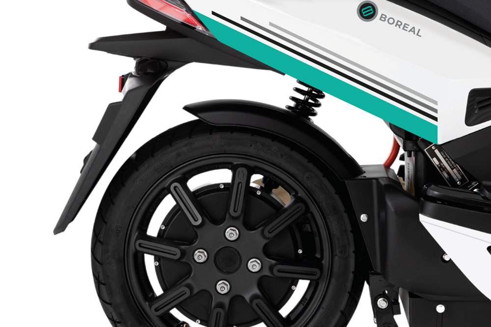 El motor eléctrico está ubicado en la rueda posterior