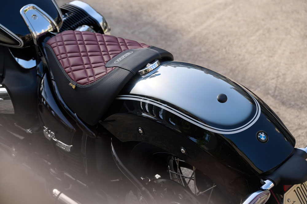 Detalle de asiento de esta exclusiva moto custom alemana