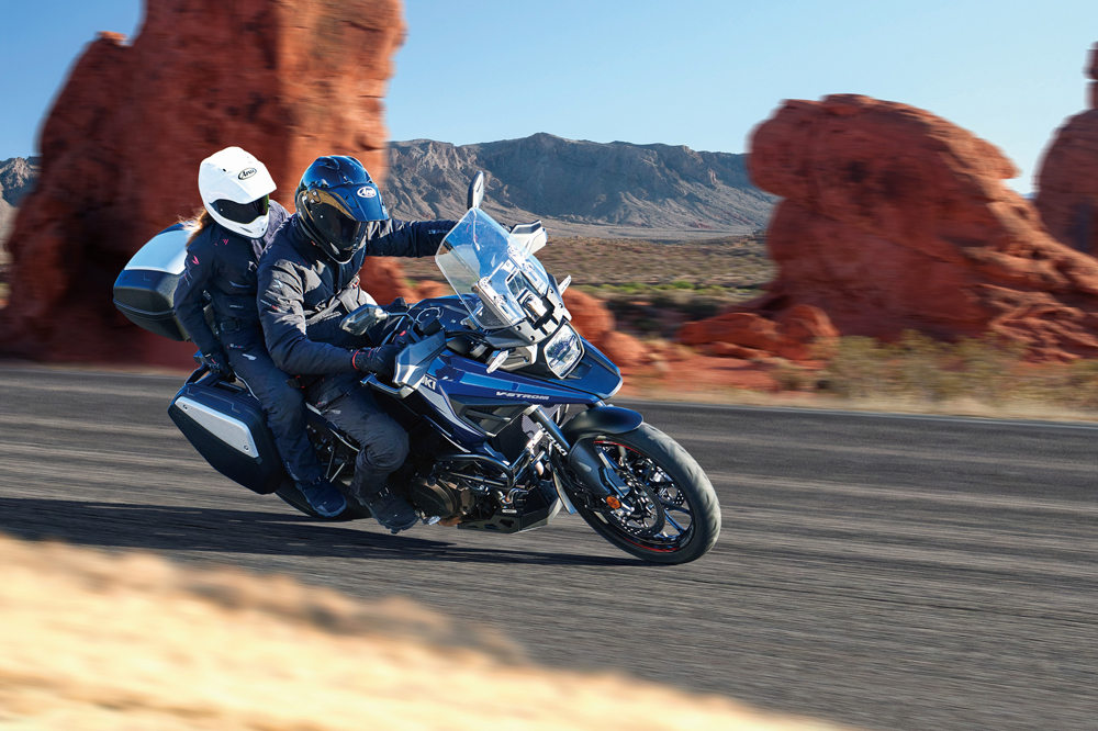 La V Strom Tech es la orientada a los recorridos por carretera.