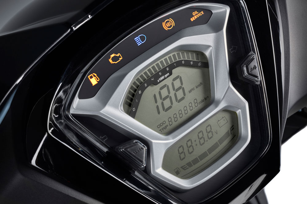 Detalle del cuadro de instrumentos del KYMCO Agility City 2023.
