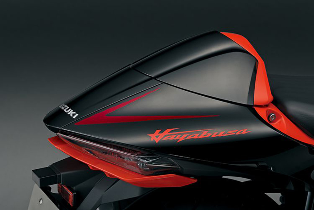 Detalle del colín de esta icónica Hayabusa