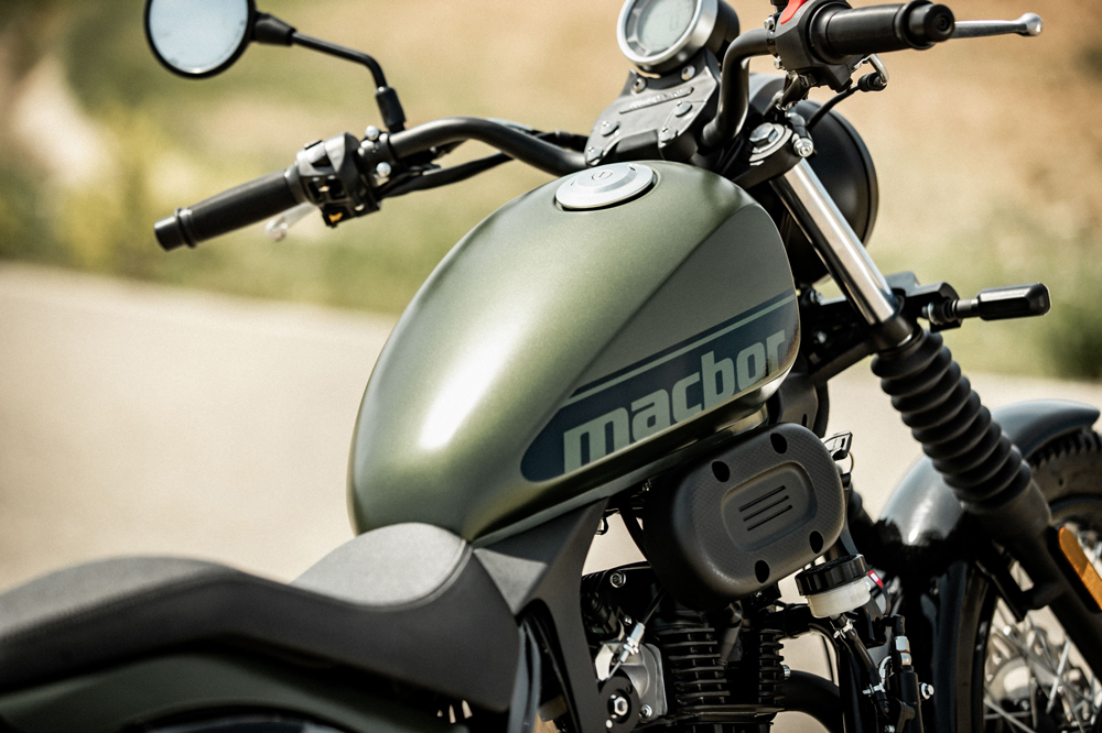 Detalle del depósito de la Macbor Rockster Flat