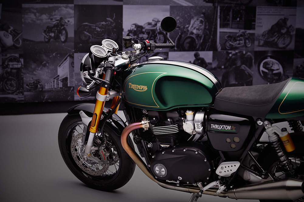 El color verde de esta última Thruxton hace alusión a su historia de carreras