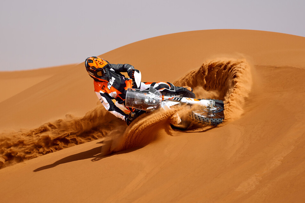 Una moto 100 por cien pensada para dar lo mejor de sí en las dunas.