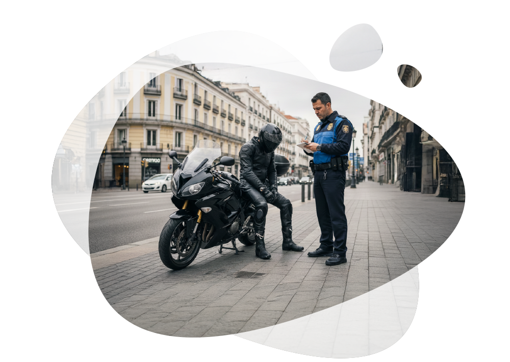 Multa por conducir moto A con carnet A2